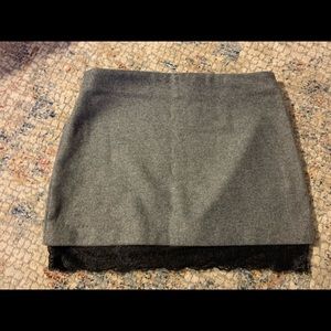 Zara grey lace trim mini skirt